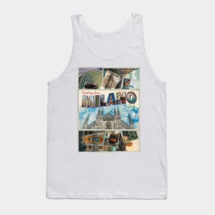 Greetings from Milano in Italy vintage style retro souvenir Tank Top